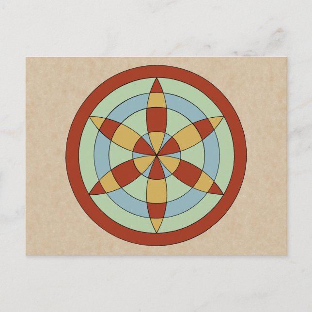 Suffolk Hexafoil (Daisy Wheel) Witch Mark Postcard (Front)