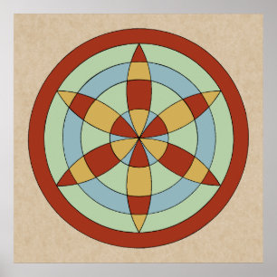 Suffolk Hexafoil (Daisy Wheel) Witch Mark Poster