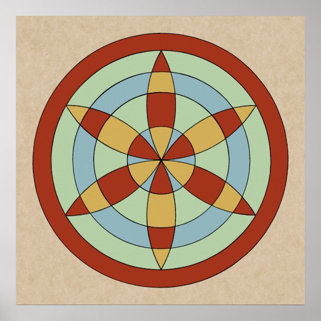 Suffolk Hexafoil (Daisy Wheel) Witch Mark Poster (Front)