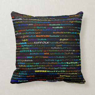 Suffolk Text Design I Throw Pillow