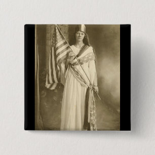 suffrage liberity lady vote square button
