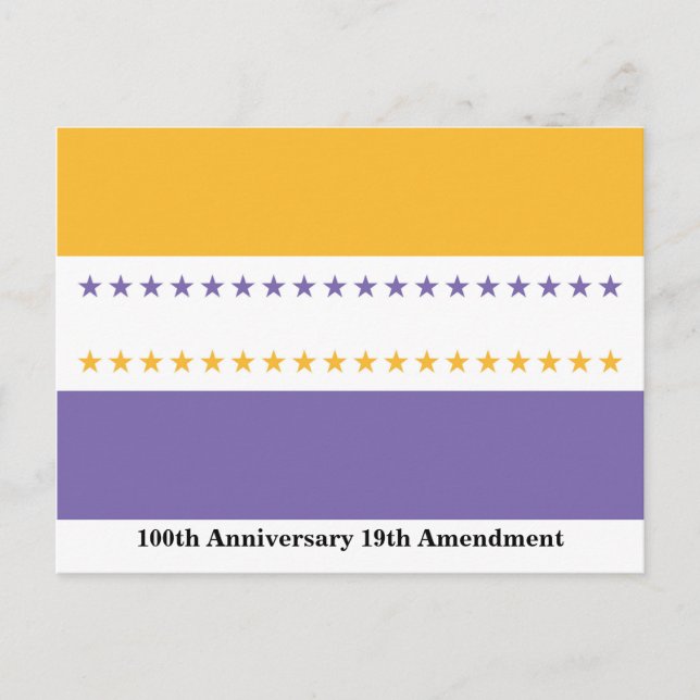 Suffrage Victory Flag Votes for Women 100 yrs Postcard (Front)