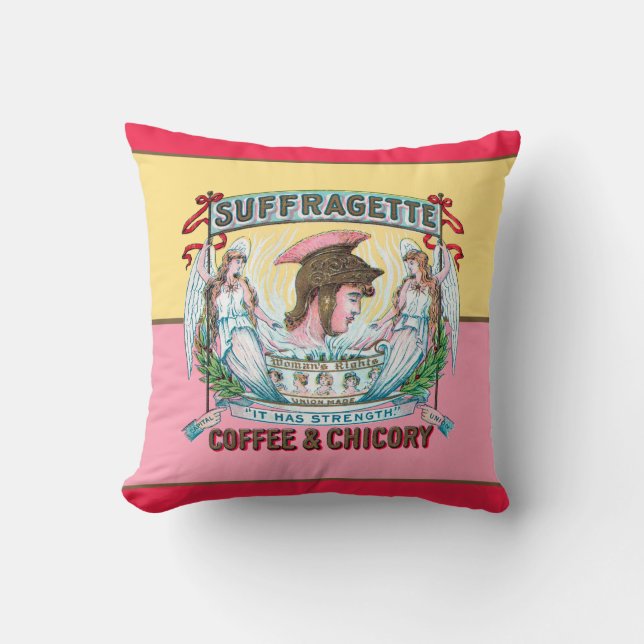 Suffragette Coffee & Chicory Cushion (Front)