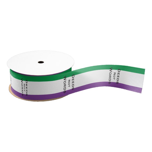 Suffragette: Deeds not Words Grosgrain Ribbon (Spool)