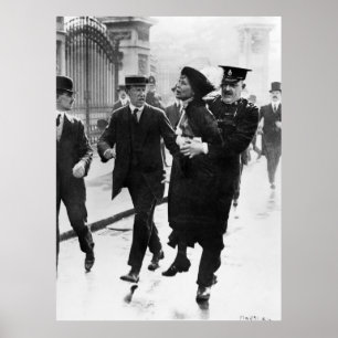 Suffragette Emmeline Pankhurst Being Arrested 1914 Poster