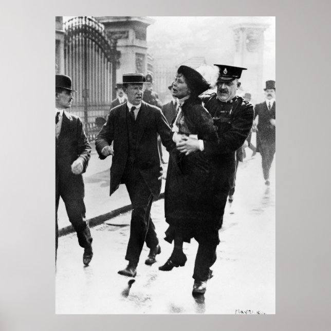 Suffragette Emmeline Pankhurst Being Arrested 1914 Poster (Front)
