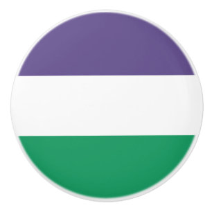 Suffragette Flag Ceramic Knob