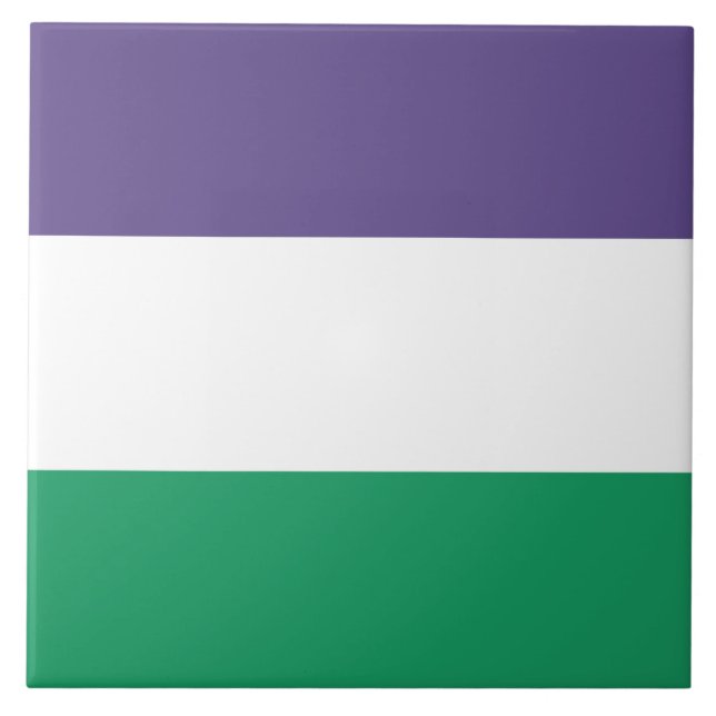 Suffragette Flag Ceramic Tile (Front)