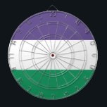 Suffragette Flag Dartboard<br><div class="desc">This design features the flag of the suffragette movement, which in the 20th century fought for the right to vote in public elections, known as women's suffrage. The term "suffragette" was first coined to belittle the movement, but the women involved soon accepted and embraced the new name as a sign...</div>