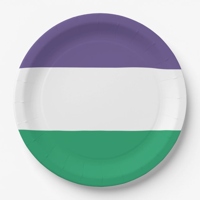 Suffragette Flag Paper Plate (Front)