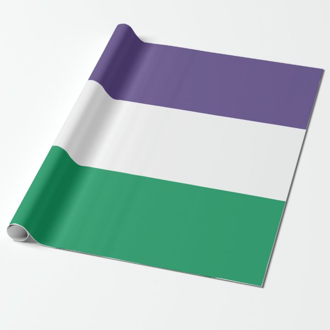 Suffragette Flag Wrapping Paper (Unrolled)