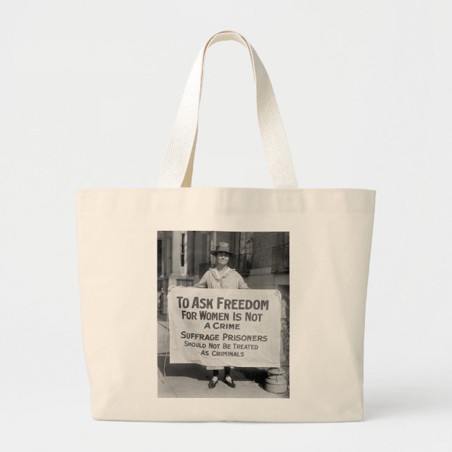 Suffragette for Alice Paul, 1917 Large Tote Bag (Front)