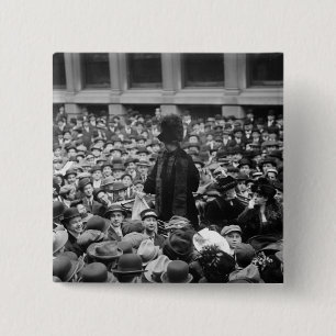 Suffragette Hits The Street: early 1910s 15 Cm Square Badge