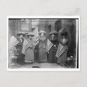 Suffragettes Holding Flags Vintage Postcard