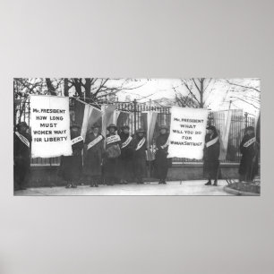 Suffragettes Picket the White House Poster