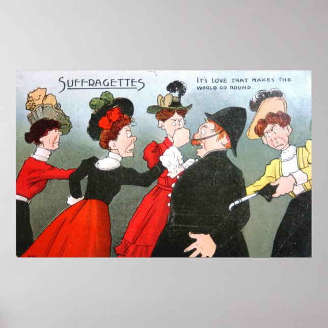 Suffragettes Political Cartoon Poster (Front)