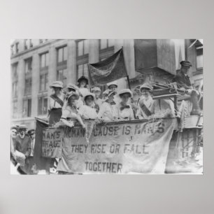 Suffragettes Riding a Float Poster