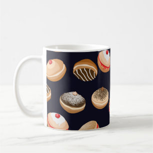 Sufganiyot Doughnuts: Hanukkah Vintage Pattern Coffee Mug