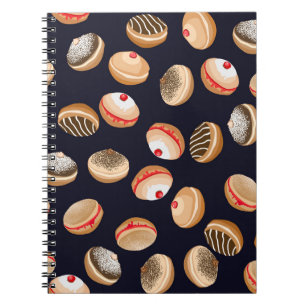 Sufganiyot Doughnuts: Hanukkah Vintage Pattern Notebook