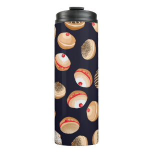 Sufganiyot Doughnuts: Hanukkah Vintage Pattern Thermal Tumbler