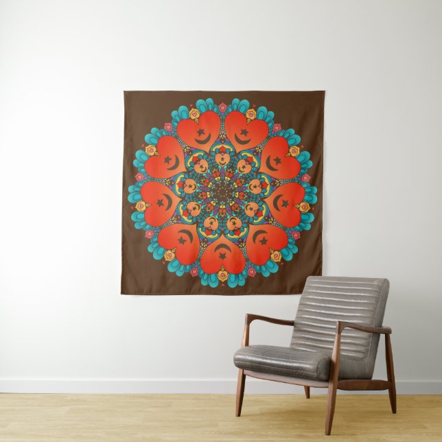 Sufi winged heart infinite love wall tapestry (In Situ (Horizontal))