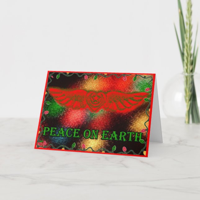 Sufi Winged Heart Peace on Earth Card (Front)