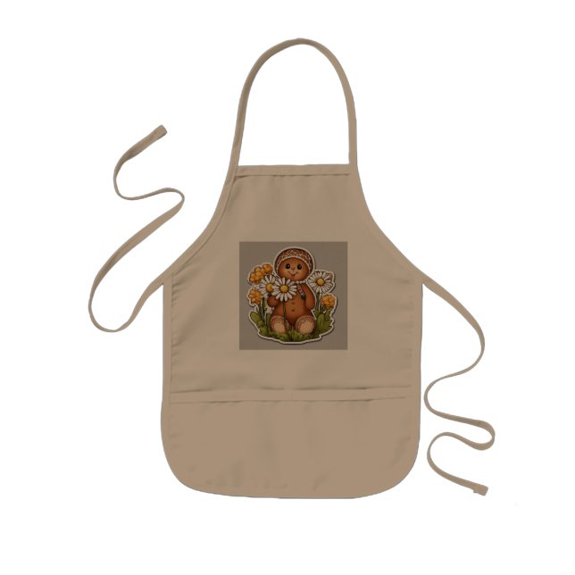 Sugar and Petals: A Whimsical Gingerbread Delight" Kids Apron (Front)