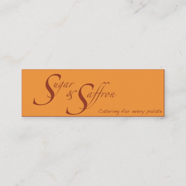 Sugar and Saffron Mini Business Card (Front)