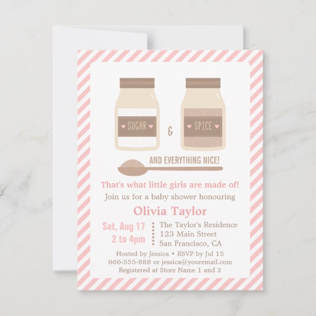 Sugar and Spice and Everything Nice Baby Shower Invitation (Front)