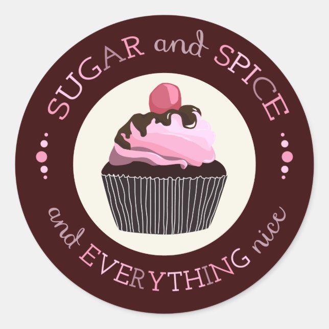 Sugar and Spice Baby Shower Favour Sticker (Front)