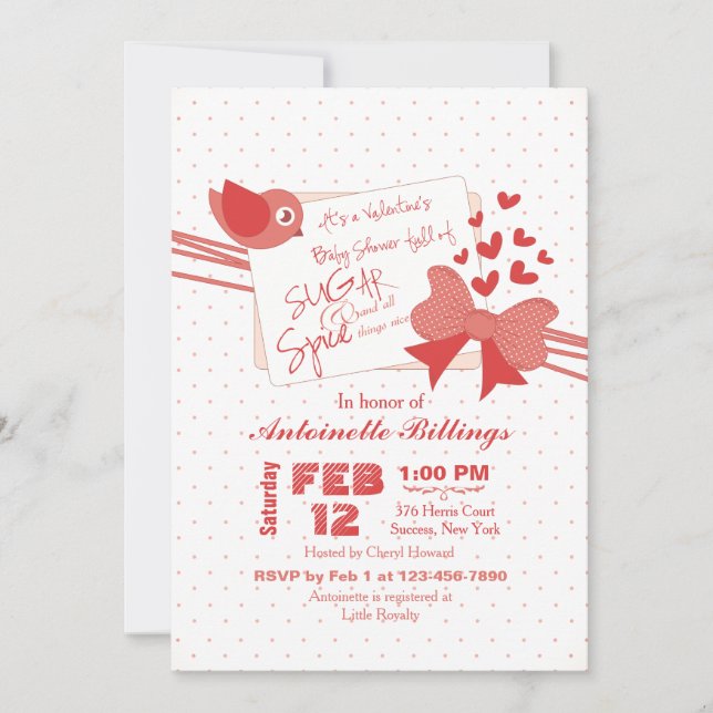 Sugar and Spice Baby Shower Invitation (Front)