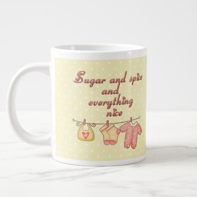 Sugar and Spice Baby Shower    Large Coffee Mug (Left)