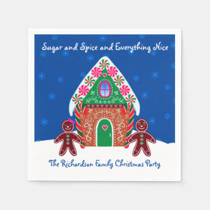 Sugar and Spice Gingerbread House Christmas Napkin