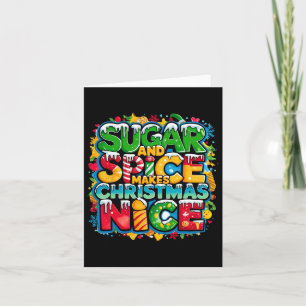Sugar And Spice Makes Christmas Nice Retro Christm Card
