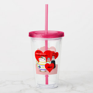 Sugar and Spice - Old Fashioned Valentine Card Art Acrylic Tumbler