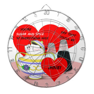 Sugar and Spice - Old Fashioned Valentine Card Art Dartboard