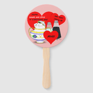 Sugar and Spice - Old Fashioned Valentine Card Art Hand Fan