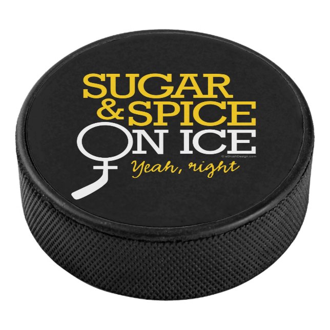 Sugar And Spice On Ice (hockey) Hockey Puck (3/4)