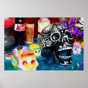 Sugar and wood Skull Poster