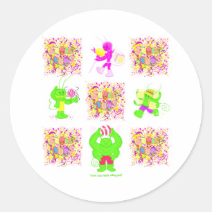Sugar Bugs all 4 logo stickers