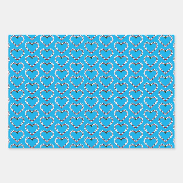 sugar bumpers Herz Rentiere Wrapping Paper Sheet (Front)