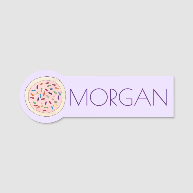 Sugar Cookie Sprinkles Baking Bakery Cafe Chef Name Tag (Front)