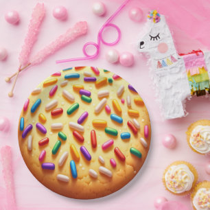 Sugar Cookie with Sprinkles Paper Plate