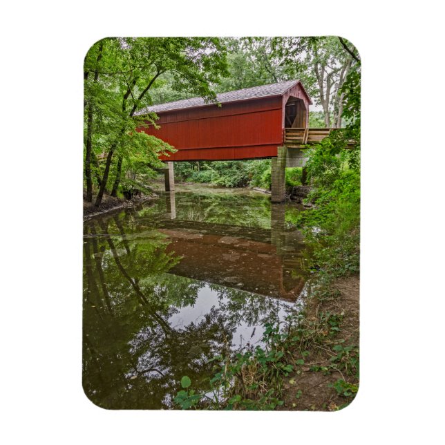 Sugar Creek Covered Bridge, Glenarm, Illinois Magnet (Vertical)