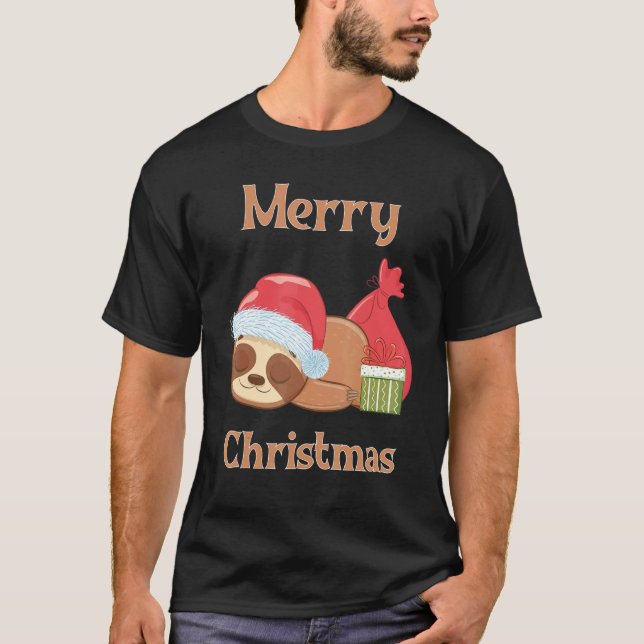 Sugar Cute Sloth Christmas 4 T-Shirt (Front)