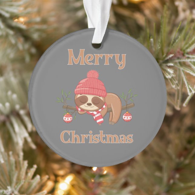 Sugar Cute Sloth Christmas Ornament (Tree)