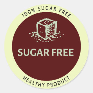 Sugar free, healthy product classic round sticker