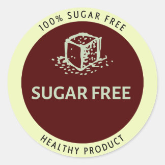 Sugar free, healthy product classic round sticker