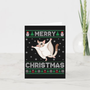 Sugar Glider Animal Men Women Kids Ugly Christmas Card