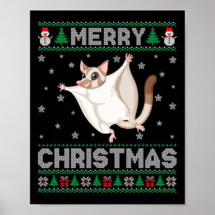 Sugar Glider Animal Men Women Kids Ugly Christmas  Poster